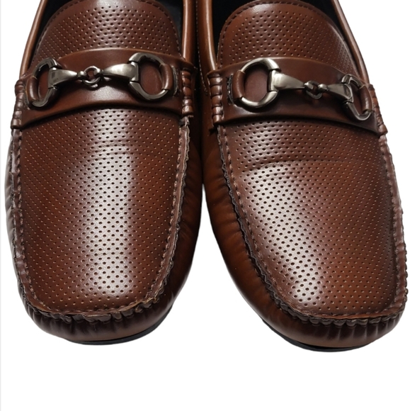 Kenneth Cole Reaction Brown Faux Leather Sound Driver Men's Loafers. 10MED - Picture 4 of 8